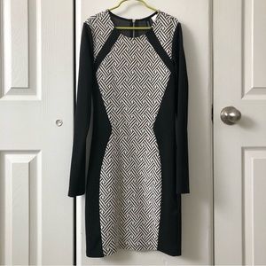 Geometric long sleeve bodycon dress